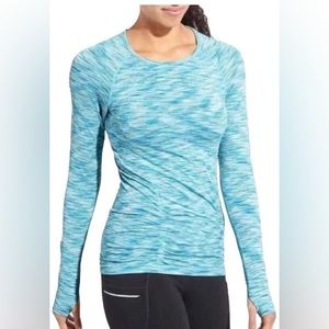 Athleta Tops Athleta Fastest Track Top In Light Blue Space Dye